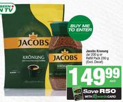 Jacobs Kronung Jar 200g Or Refill Pack 230g (Excl.Decaf)-Each