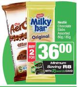 Nestle Chocolate Slabs Assorted-For 2 x 80g/85g