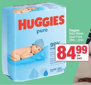 Huggies Baby Wipes Quad Pack-288s/224s Per Pack