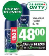 Nivea Men Roll On-For 2 x 50ml