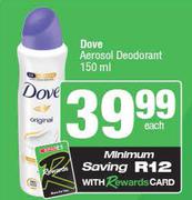 Dove Aerosol Deodorant-150ml Each