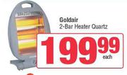 Goldair 2 Bar Heater Quartz-Each