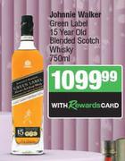 Johnnie Walker Green Label 15 Year Old Blended Scotch Whisky-750ml 