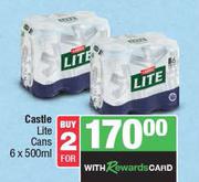 Castle Lite Cans-For 2 x 6 x 500ml