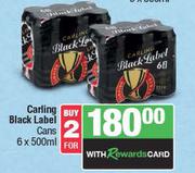 Carling Black Label Cans-For 2 x 6 x 500ml