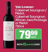 Van Loveren Cabernet Sauvignon/Merlot,Cabernet Sauvignon African Java Pinotage Or Merlot-750ml Each