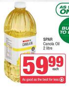 Spar Canola Oil-2L Each