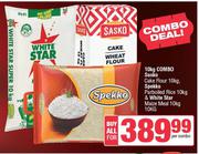 Sasko Cake Flour 10Kg, Spekko Parboiled Rice 10Kg Or White Star Maize Meal 10Kg-Per Combo