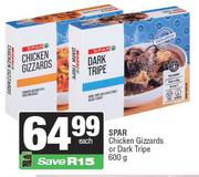 Spar Chicken Gizzards Or Dark Tripe-600g Each