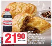 Spar Country Value Pies + Spar Carbonated Soft Drink 330ml-Per Combo