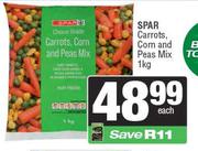 Spar Carrots, Corn & Peas Mix-1Kg