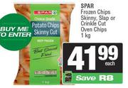 Spar Frozen Chips Skinny Slap Or Crinkle Cut Oven Chips-1Kg