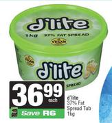 D'Lite 37% Fat Spread Tub-1Kg