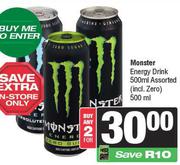 Monster Energy Drink Assorted (Incl Zero)-For Any 2 x 500ml