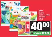 Spar Sweet Gums Or Jellies Assorted-For 2 x 125g