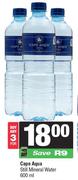 Cape Aqua Still Mineral Water-For Any 3 x 600ml