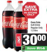 Coca Cola Soft Drink (Regular Only)-For 2 x 1.5Ltr