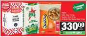 Sasko Cake Flour 10Kg,Spekko Rice 10Kg & White Star Maize Meal 10Kg