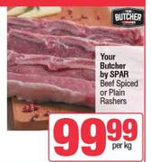 Your Butcher By Spar Beef Spiced Or Plain Rashers-Per Kg