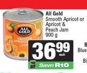 All Gold Smooth Apricot Or Apricot & Peach Jam-900g