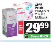 Spar Petals Pantyliners 20s & Multipack-For Both