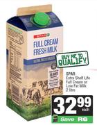 Spar Extra Shelf Life Full Cream Or Low Fat Milk-2L
