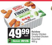 Rainbow Simply Chicken Crumbed Chicken Assorted-400g