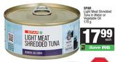 Spar Light Meat Shredded Tuna In Water Or Vegetable Oil-170g