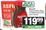 Nescafe Classic Coffee 200g Or Refill Pouch 230g-Each