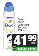 Dove Aerosol Deodorant Assorted-150ml