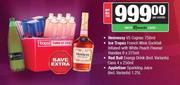 Hennessy VS Cognac 750ml+Ice Tropez French Wine Handies 6x275ml+Red Bull Energy Drink 4x250ml