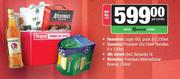 Heineken Lager UCL 8x330ml+Savanna Premium Handies 6x330ml+4th Street 5L-For All