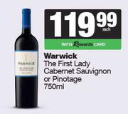 Warwick The First Lady Cabernet Sauvignon Or Pinotage-750ml