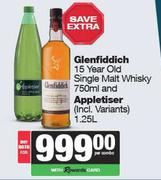 Glenfiddich 15 Year Old Single Malt Whisky 750ml & Appletiser 1.25L-For Both