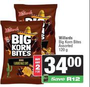 Willards Big Korn Bites Assorted-For 2 x 120g