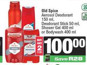 Old Spice Aerosol Deodorant 150ml,Deodorant Stick 50ml,Shower Gel 400ml Or Body Wash 400ml-For 2