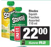Rhodes Squish Pouches Assorted-For 2 x 110ml