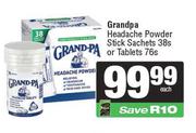 Grandpa Headache Powder Stick Sachets 38s Or Tablets 76s