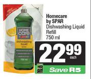 Homecare By Spar Dishwashing Liquid Refill-750ml