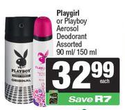 Playgirl Or Playboy Aerosol Deodorant Assorted-90ml/150ml