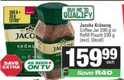 Jacobs Kronung Coffee Jar 200g Or Refill Pouch 230g