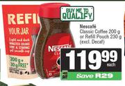 Nescafe Classic Coffee 200g Or Refill Pouch 230g-Each