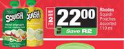 Rhodes Squish Pouches Assorted-For 2 x 110ml