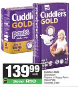 Cuddlers Gold Disposable Diapers Or Nappy Pants Value Pack Assorted Sizes