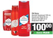 Old Spice Aerosol Deodorant 150ml,Stick 50ml,Shower Gel 400ml Or Body Wash 400ml-For 2