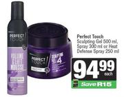 Perfect Touch Sculpting Gel 500ml,Spray 300ml Or Heat Defense Spray 250ml-Each