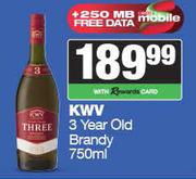 KWV 3 Year Old Brandy-750ml
