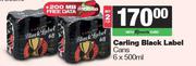 Carling Black Label-For 2 x 6 x 500ml