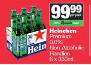 Heineken Premium 0.0% Non Alcoholic Handies-6 x 330ml