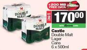 Castle Double Malt Lager Cans-For 2 x 6 x 500ml